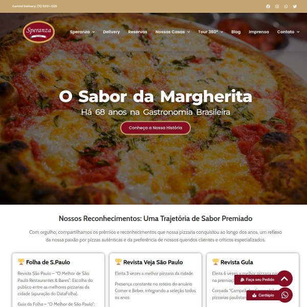 Website preview of PIZZARIA CHARLE BROWN DA VILA GIOIA LTDA
