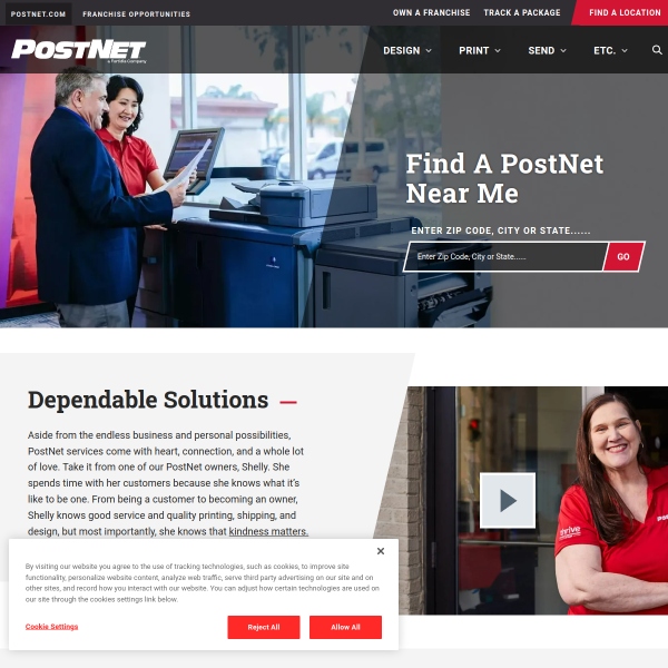 Website preview of PostNet Queensburgh