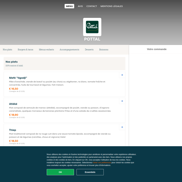 Website preview of pottal