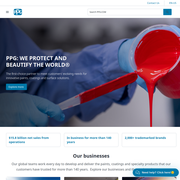 Website preview of PPG Fabrications
