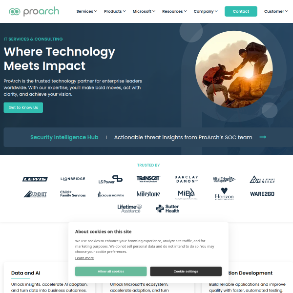 Website preview of Proarch