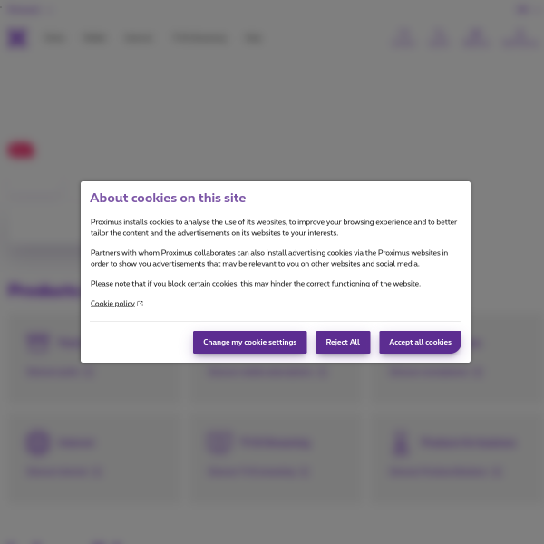 Website preview of PROXIMUS