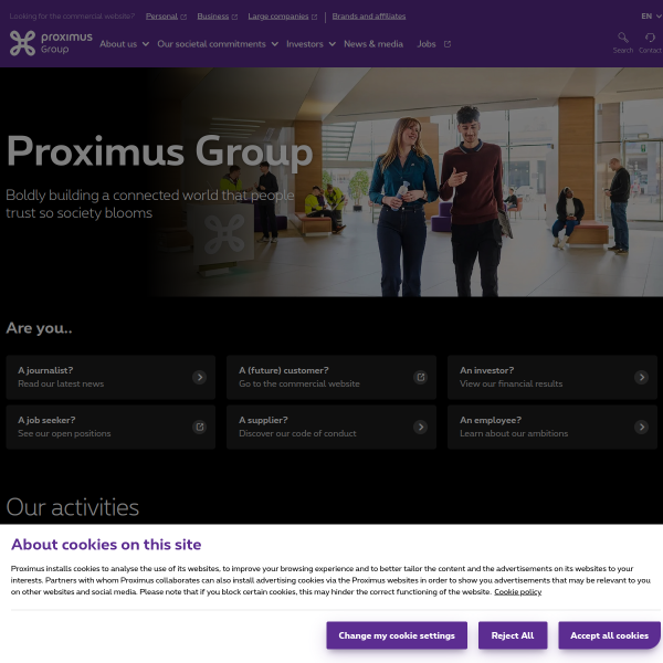 Website preview of Proximus Skynet
