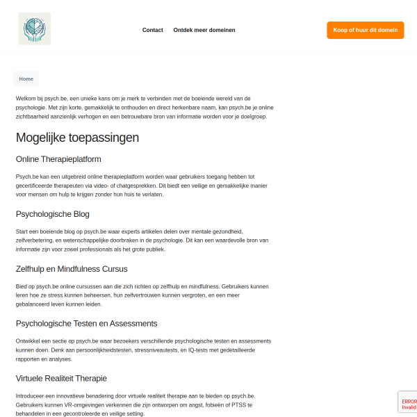 Website preview of psych