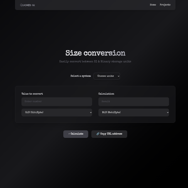 Size conversion