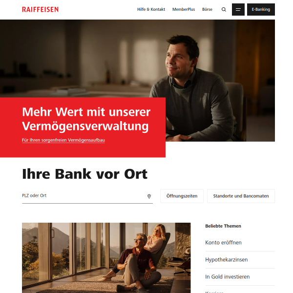 Website preview of raiffeisen plateau du jorat-molondin societe cooperative