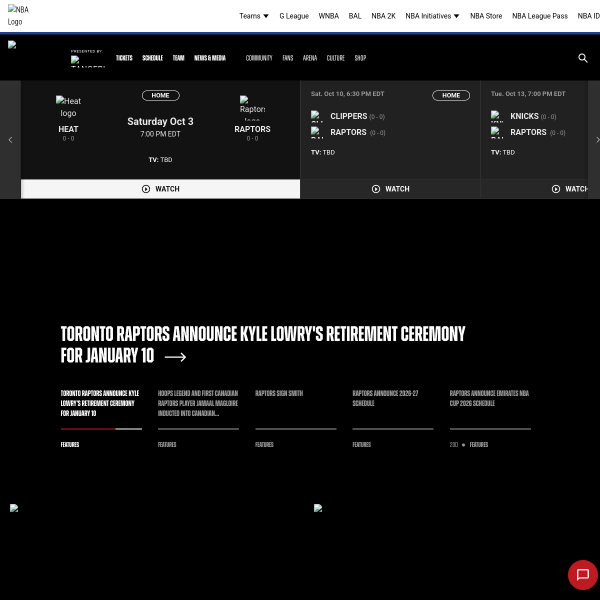 Website preview of RAPTORS FOOTBALL CLUB