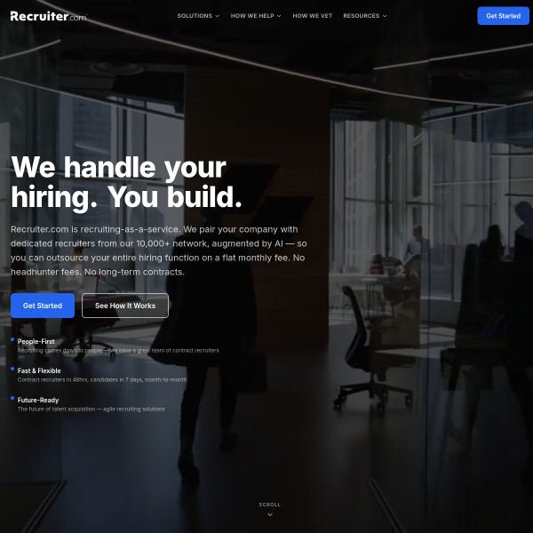 Website preview of Recruiter Exchange