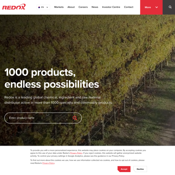 Website preview of REDOX TRANSPORT INC