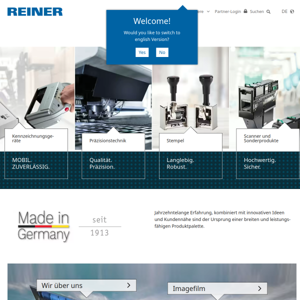 Website preview of Reiner Hintzen GmbH