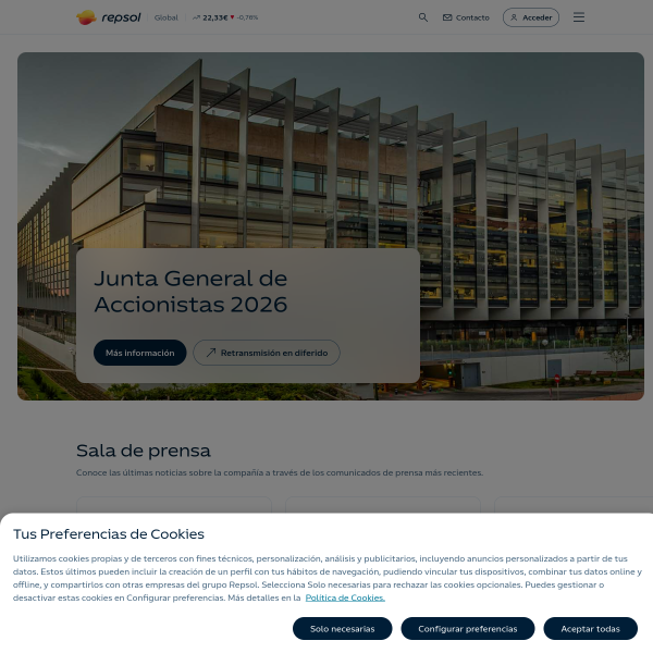 Website preview of Repsol