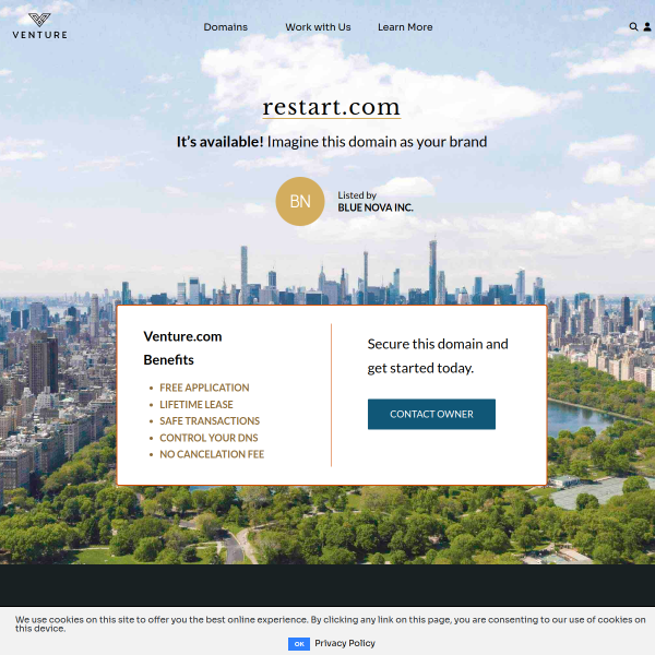 Website preview of restart