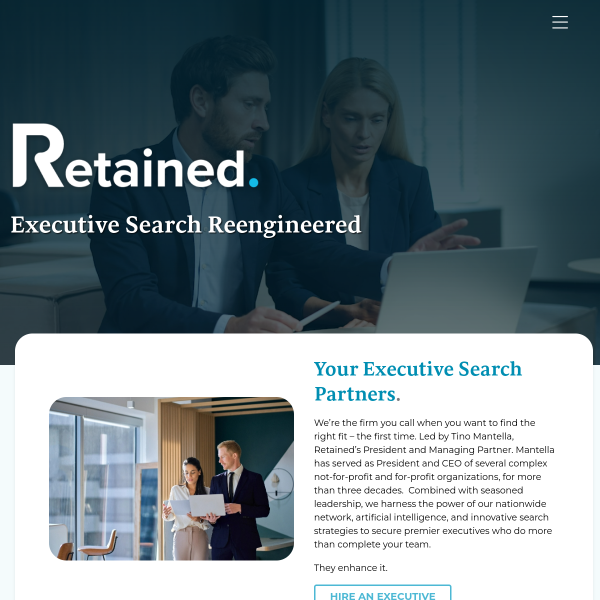 Website preview of retained recruiter academy™