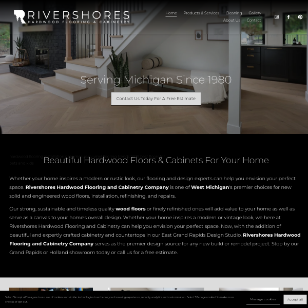 Website preview of RIVERSHORES BUILDING PRODUCTS INC.