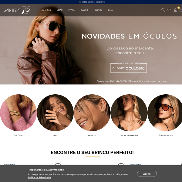 Website preview of SAFIRA CONFECCOES LTDA