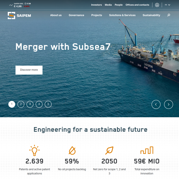 Website preview of SAIPEM ASIA SDN. BHD.