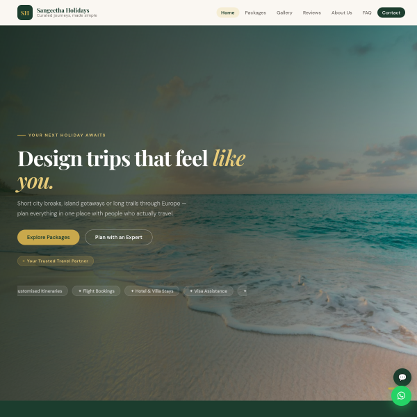 Sangeetha Holidays Website