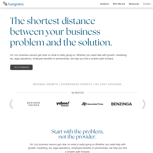 Website preview of SANGUINE ADVERTISING LIMITED