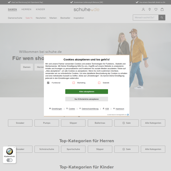 Website preview of Schuh Weeger