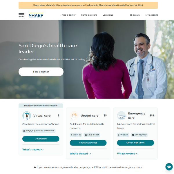 Website preview of sharp instruments ltd
