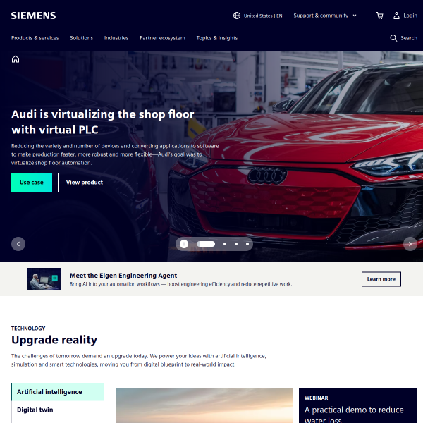 Website preview of Siemens Foundation