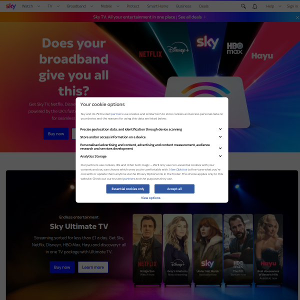 Website preview of SKY BLUE TRUST