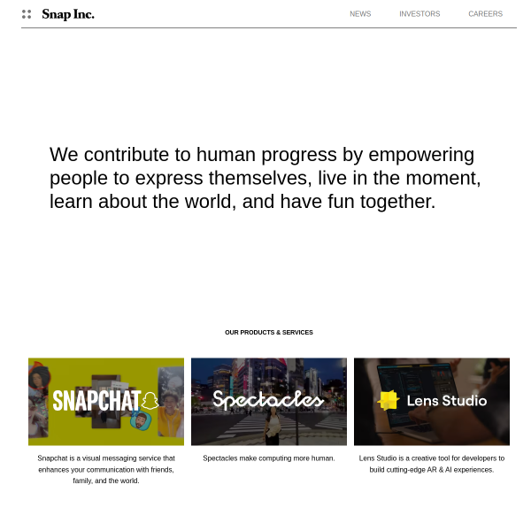 Website preview of Snap Studio