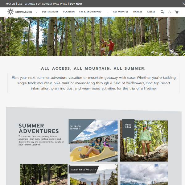 Website preview of Snow City
