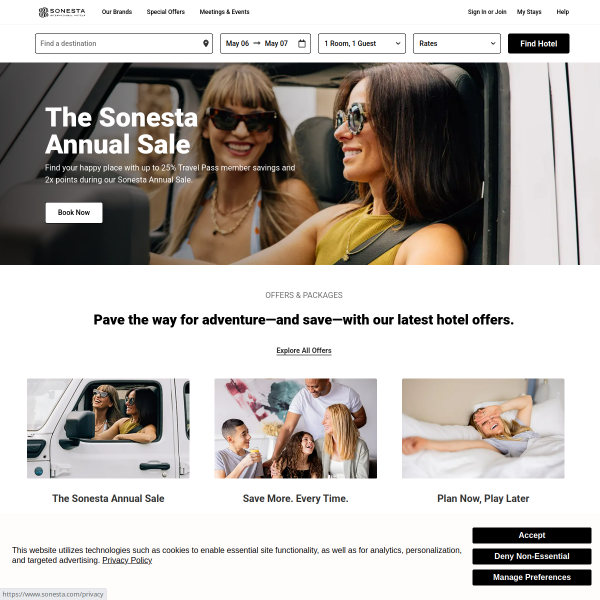 Website preview of Sonesta Hotel Bucaramanga
