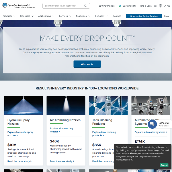 Website preview of Spray Engineering Devices