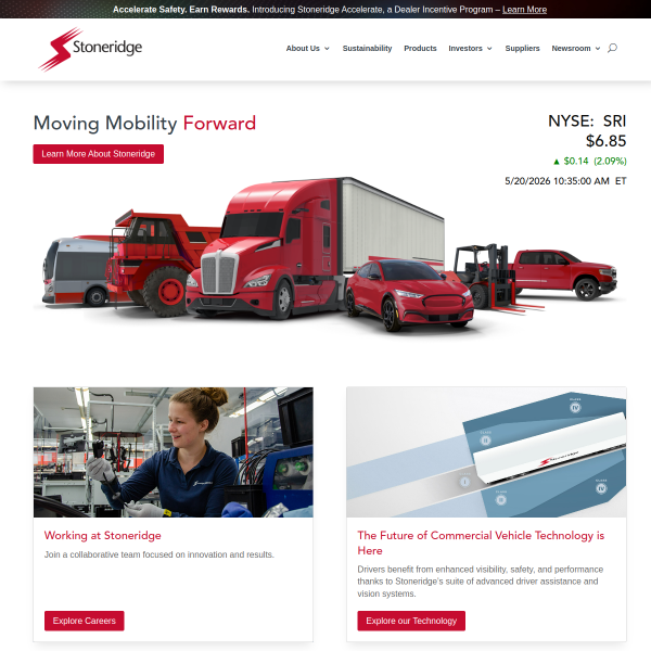 Website preview of Stoneridge