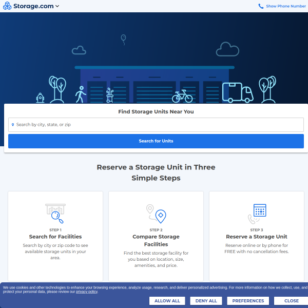 Website preview of STORAGE FIRST MANAGEMENT INC.