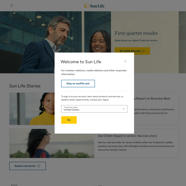 Website preview of Sunlife Oldcity
