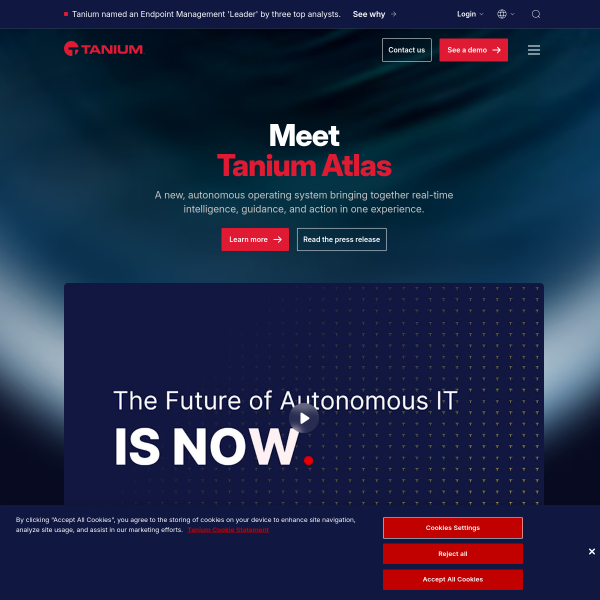 Website preview of TANIUM