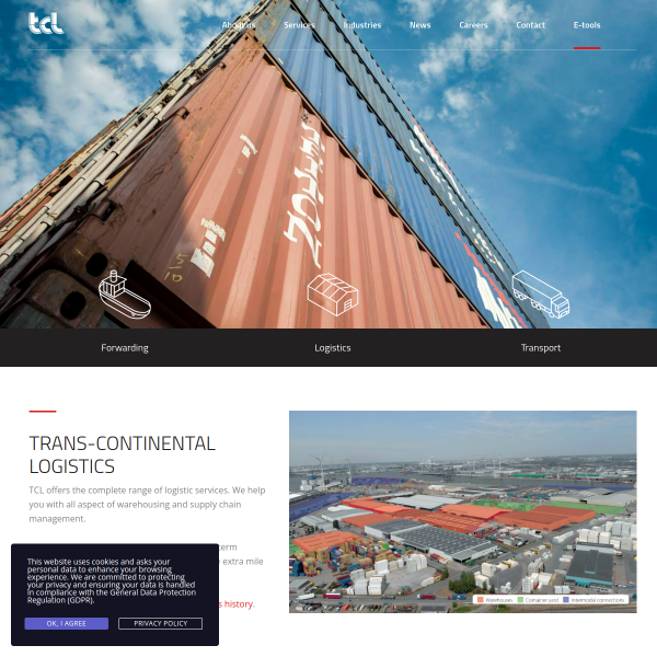 Website preview of tcl belgium