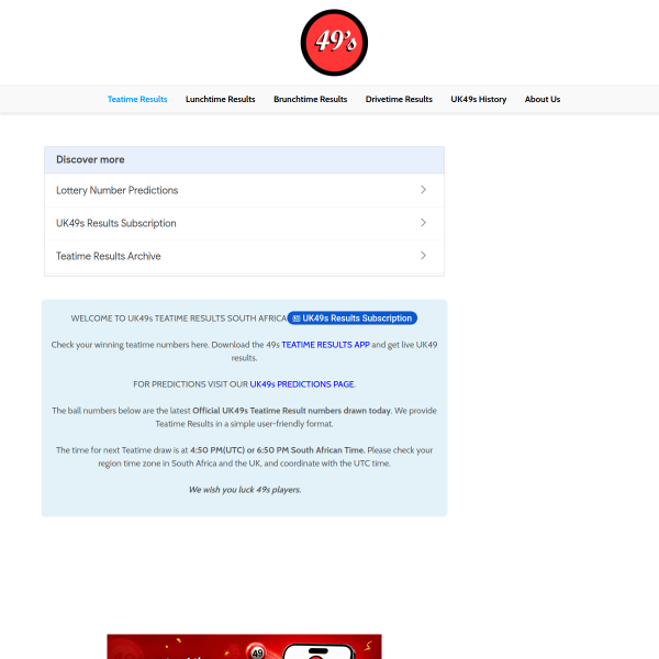 teatimeresults.co.za