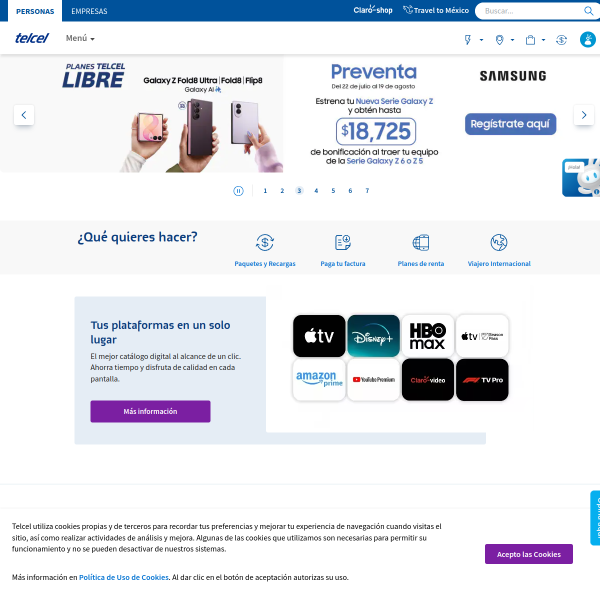 Website preview of Telcel CTT Puebla