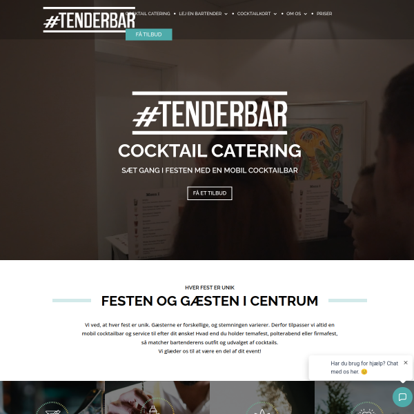 Website preview of TenderBar