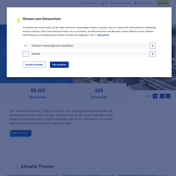 Website preview of THW Ortsverband Homberg