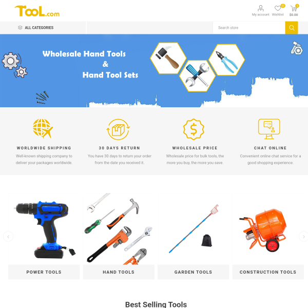 Website preview of TOOL MASTERS INC.