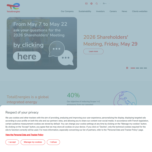 Website preview of TOTALENERGIES EP NIGERIA LIMITED