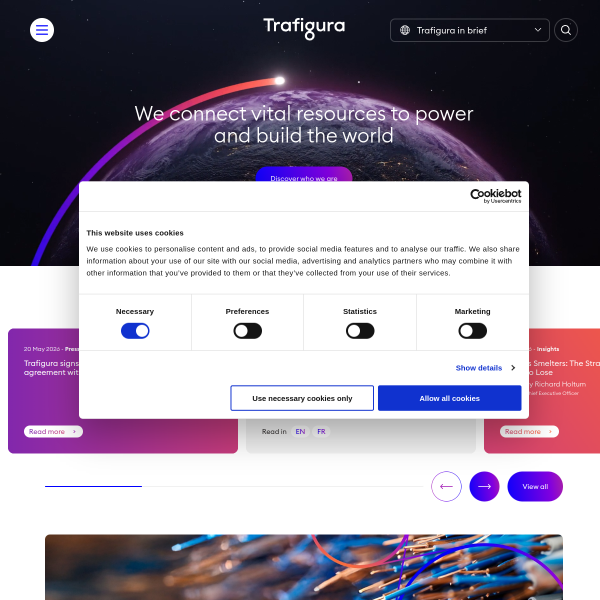 Website preview of TRAFIGURA ENERGY COLOMBIA SAS