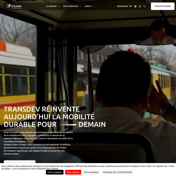 Website preview of Transdev Auckland
