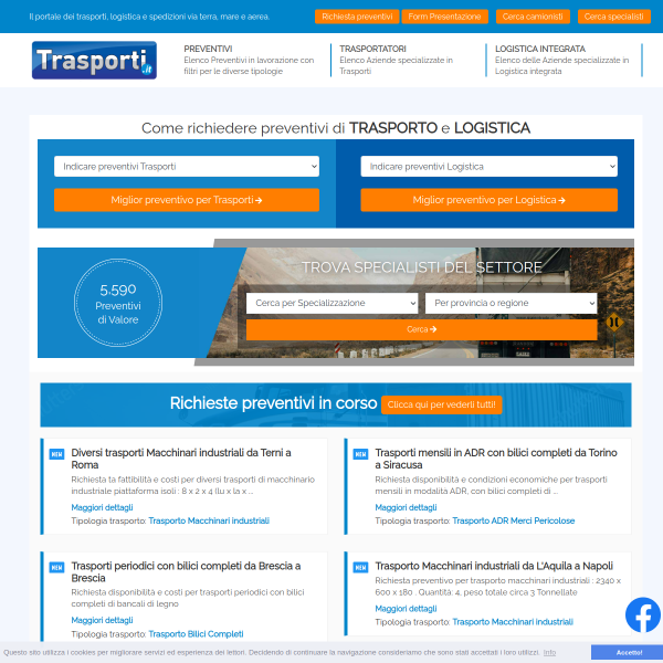 Website preview of TRASPORTI GIADA S.R.L.