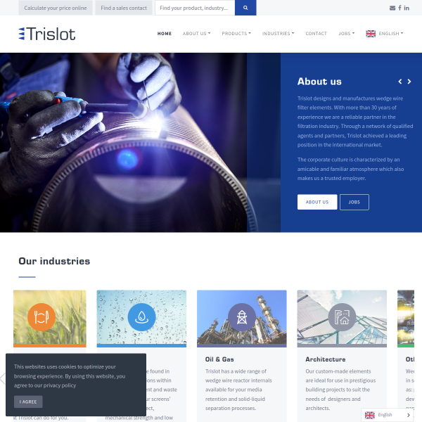 Website preview of trislot n.v.