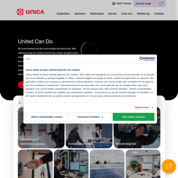 Website preview of unica energy solutions