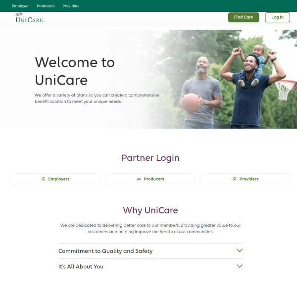 Website preview of Unicare Medical Center, s.r.o.