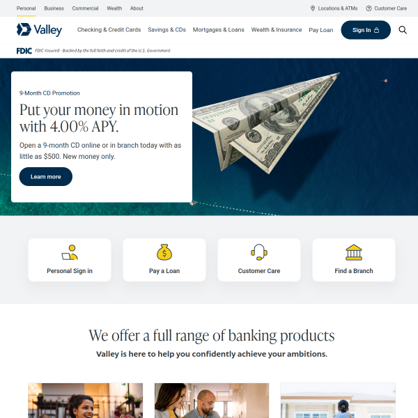 Website preview of Valley Lodge & Spa