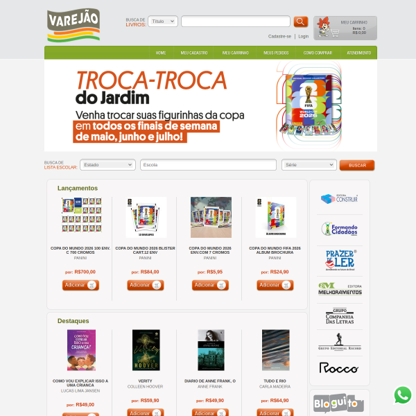 Website preview of VAREJAO FAMILIA COMERCIO DE ALIMENTOS E PANIFICACAO LTDA