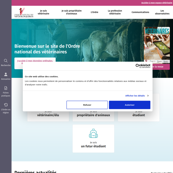 Website preview of VETERINAIRE DU SALIGNACOIS